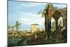 Capriccio with Motifs from Padua, circa 1756-Canaletto-Mounted Giclee Print