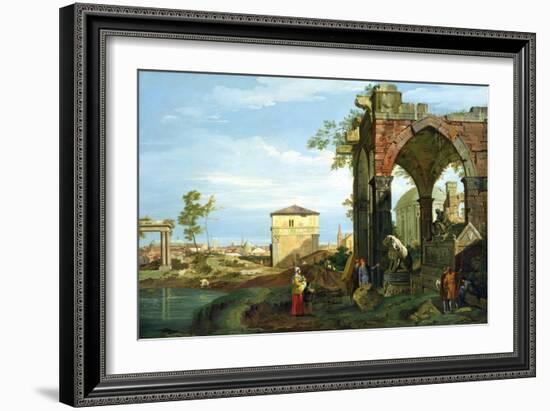 Capriccio with Motifs from Padua, circa 1756-Canaletto-Framed Giclee Print