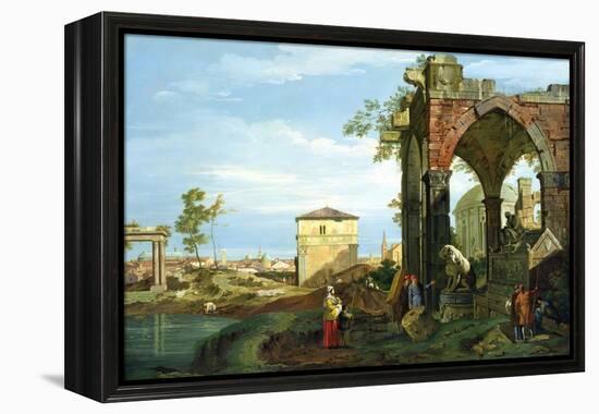 Capriccio with Motifs from Padua, circa 1756-Canaletto-Framed Premier Image Canvas