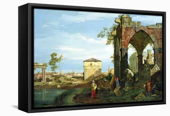 Capriccio with Motifs from Padua, circa 1756-Canaletto-Framed Premier Image Canvas