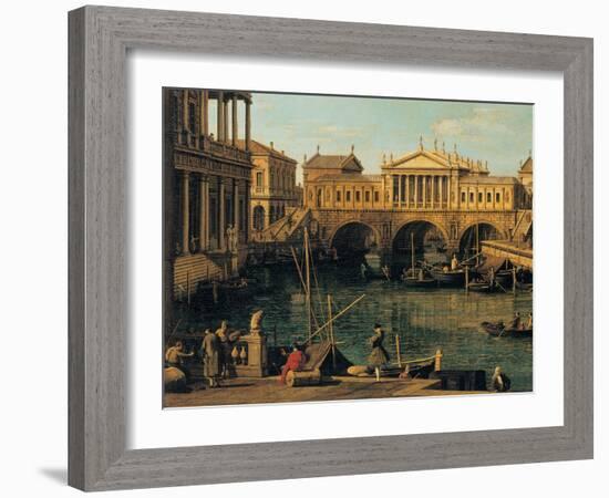 Capriccio with Palladian Buildings-Canaletto-Framed Giclee Print