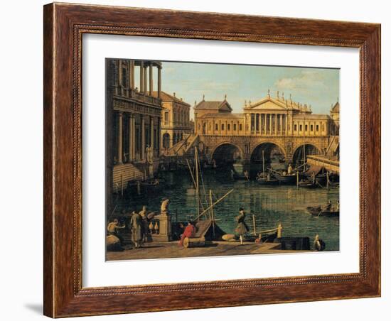 Capriccio with Palladian Buildings-Canaletto-Framed Giclee Print