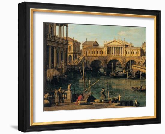 Capriccio with Palladian Buildings-Canaletto-Framed Giclee Print