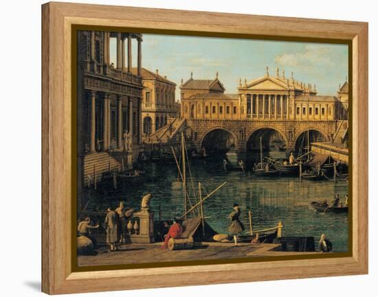 Capriccio with Palladian Buildings-Canaletto-Framed Premier Image Canvas