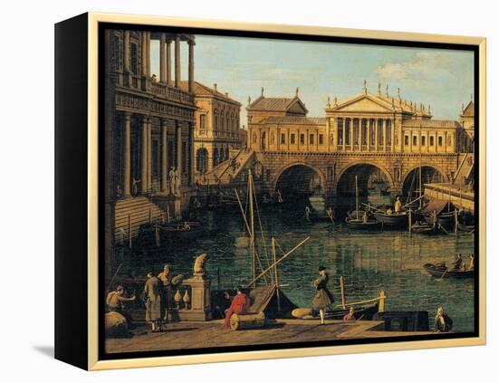 Capriccio with Palladian Buildings-Canaletto-Framed Premier Image Canvas