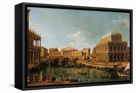 Capriccio with Palladian Buildings-Canaletto-Framed Premier Image Canvas