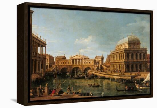 Capriccio with Palladian Buildings-Canaletto-Framed Premier Image Canvas