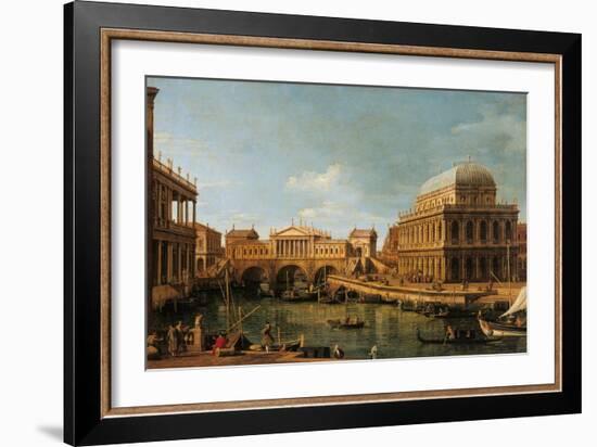 Capriccio with Palladian Buildings-Canaletto-Framed Giclee Print