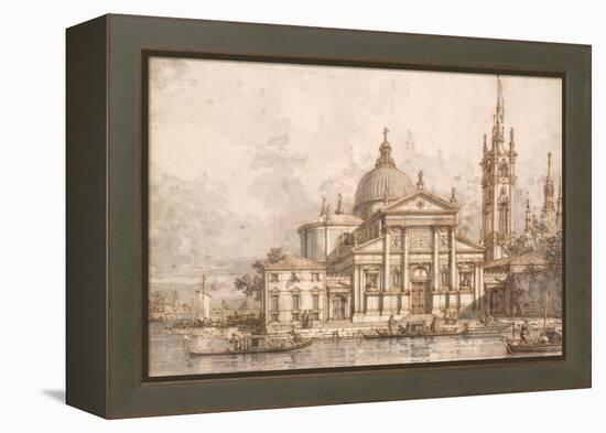 Capriccio with the Church of San Giorgio Maggiore-Canaletto-Framed Stretched Canvas