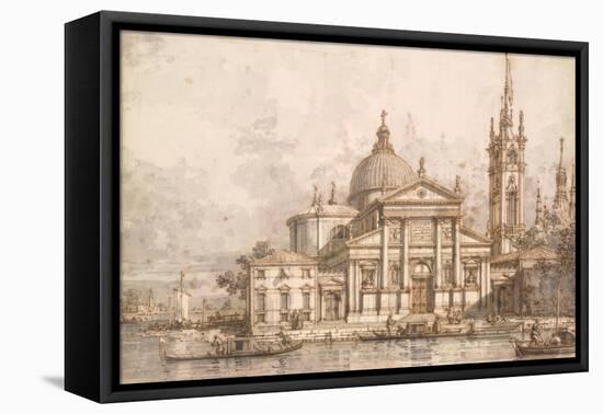 Capriccio with the Church of San Giorgio Maggiore-Canaletto-Framed Stretched Canvas