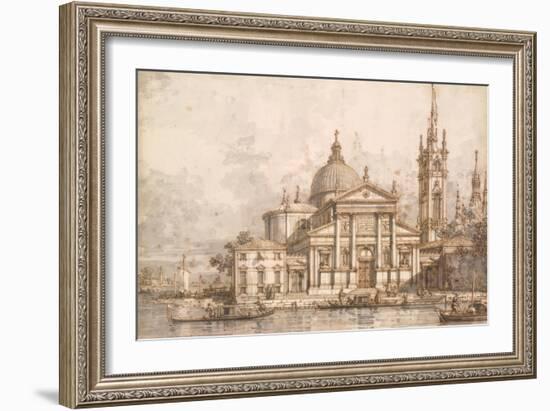 Capriccio with the Church of San Giorgio Maggiore-Canaletto-Framed Art Print