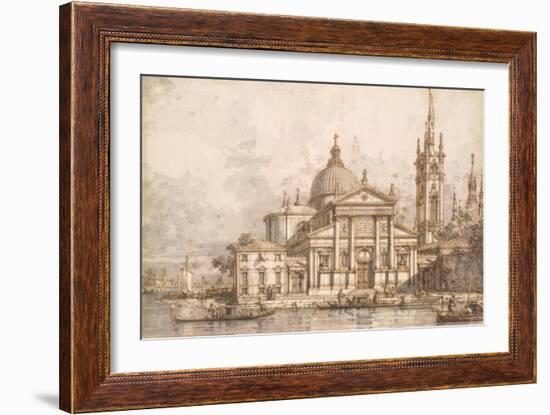 Capriccio with the Church of San Giorgio Maggiore-Canaletto-Framed Art Print