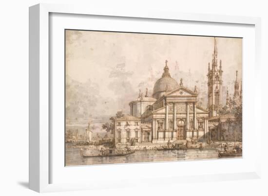 Capriccio with the Church of San Giorgio Maggiore-Canaletto-Framed Art Print