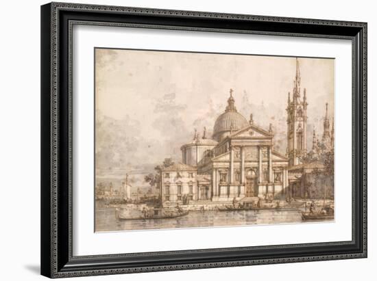 Capriccio with the Church of San Giorgio Maggiore-Canaletto-Framed Art Print