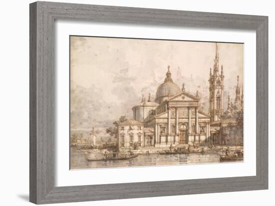Capriccio with the Church of San Giorgio Maggiore-Canaletto-Framed Premium Giclee Print