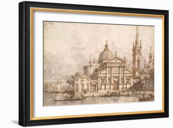 Capriccio with the Church of San Giorgio Maggiore-Canaletto-Framed Premium Giclee Print