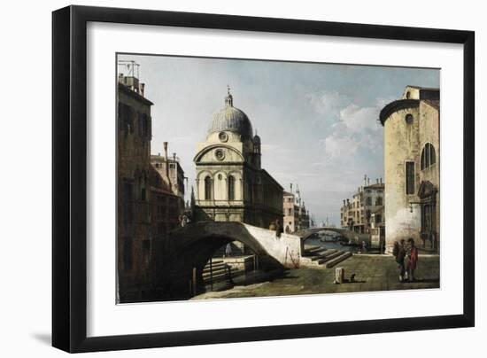Capriccio with View of Santa Maria Dei Miracoli, Venice, Ca. 1740-Canaletto-Framed Giclee Print