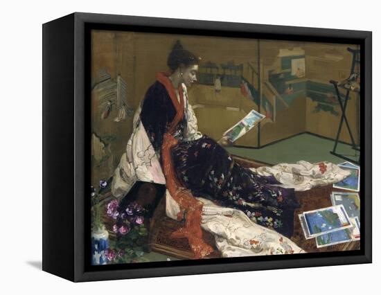 Caprice in Purple and Gold: the Golden Screen, 1864-James Abbott McNeill Whistler-Framed Premier Image Canvas