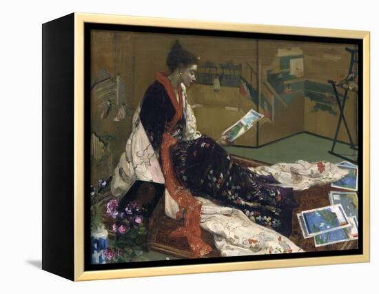 Caprice in Purple and Gold: the Golden Screen, 1864-James Abbott McNeill Whistler-Framed Premier Image Canvas