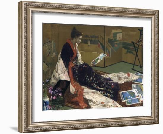 Caprice in Purple and Gold: the Golden Screen, 1864-James Abbott McNeill Whistler-Framed Giclee Print