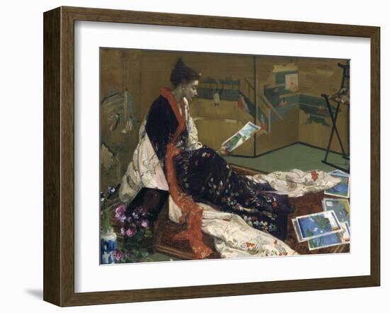 Caprice in Purple and Gold: the Golden Screen, 1864-James Abbott McNeill Whistler-Framed Giclee Print