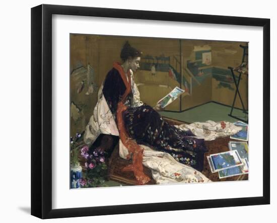 Caprice in Purple and Gold: the Golden Screen, 1864-James Abbott McNeill Whistler-Framed Giclee Print