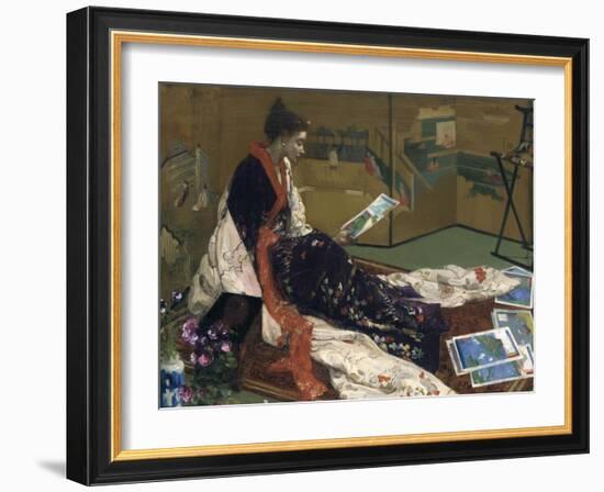Caprice in Purple and Gold: the Golden Screen, 1864-James Abbott McNeill Whistler-Framed Giclee Print