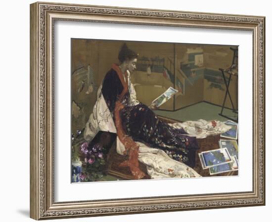 Caprice in Purple and Gold- The Golden Screen-James McNeill Whistler-Framed Premium Giclee Print