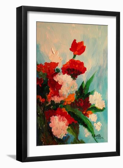 Capricious Carnations, 2017 (Acrylic on Canvas)-Patricia Brintle-Framed Giclee Print