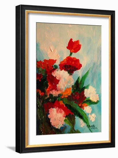 Capricious Carnations, 2017 (Acrylic on Canvas)-Patricia Brintle-Framed Giclee Print