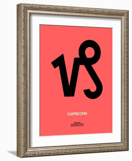 Capricorn Zodiac Sign Black-NaxArt-Framed Art Print