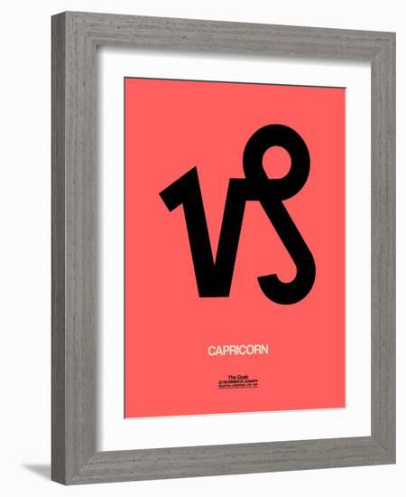 Capricorn Zodiac Sign Black-NaxArt-Framed Art Print