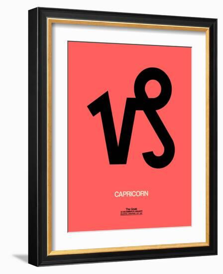 Capricorn Zodiac Sign Black-NaxArt-Framed Art Print