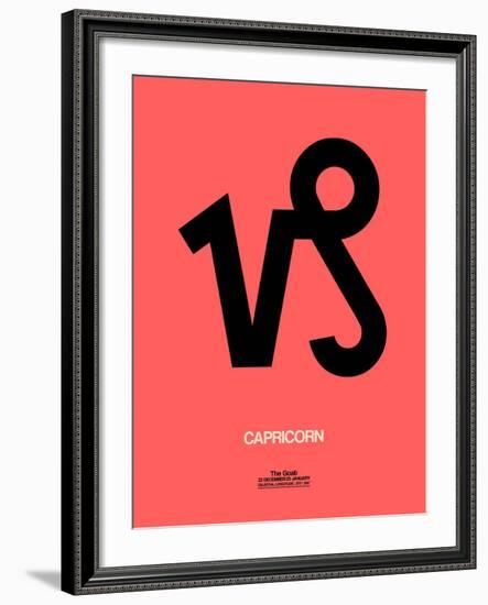 Capricorn Zodiac Sign Black-NaxArt-Framed Art Print