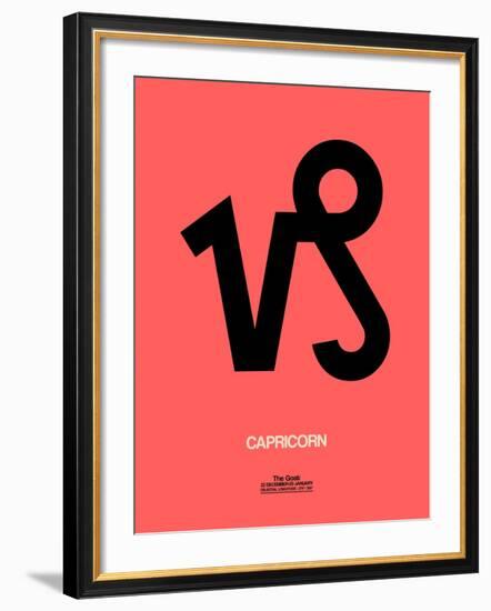 Capricorn Zodiac Sign Black-NaxArt-Framed Art Print