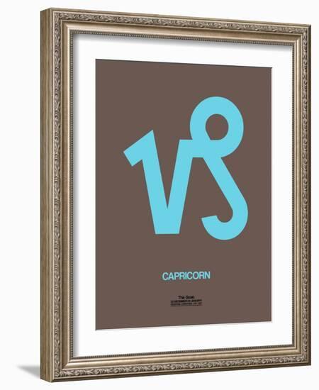 Capricorn Zodiac Sign Blue-NaxArt-Framed Art Print