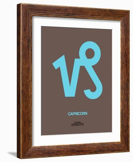 Capricorn Zodiac Sign Blue-NaxArt-Framed Art Print