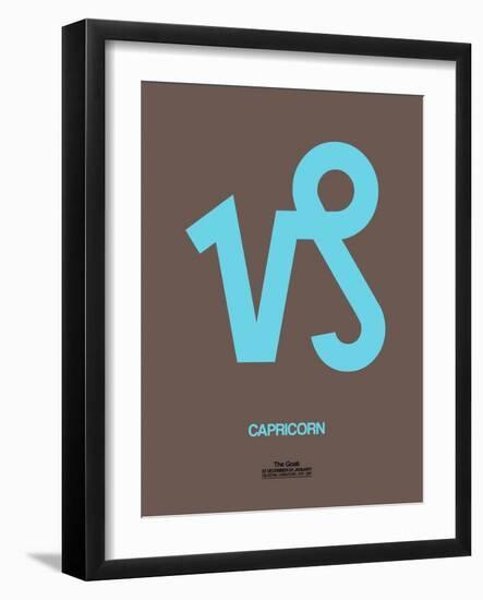 Capricorn Zodiac Sign Blue-NaxArt-Framed Art Print