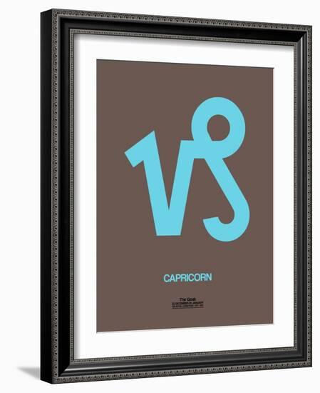 Capricorn Zodiac Sign Blue-NaxArt-Framed Art Print