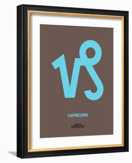 Capricorn Zodiac Sign Blue-NaxArt-Framed Art Print