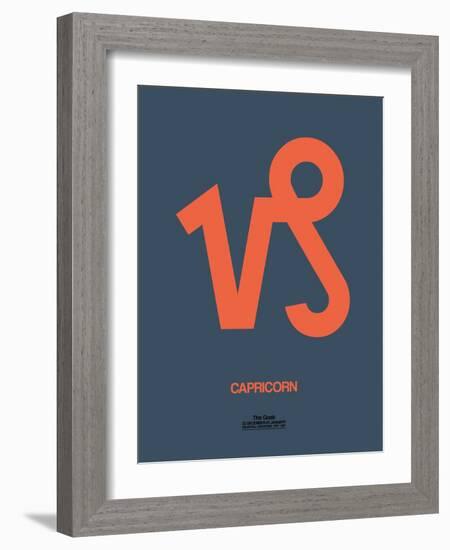 Capricorn Zodiac Sign Orange-NaxArt-Framed Art Print