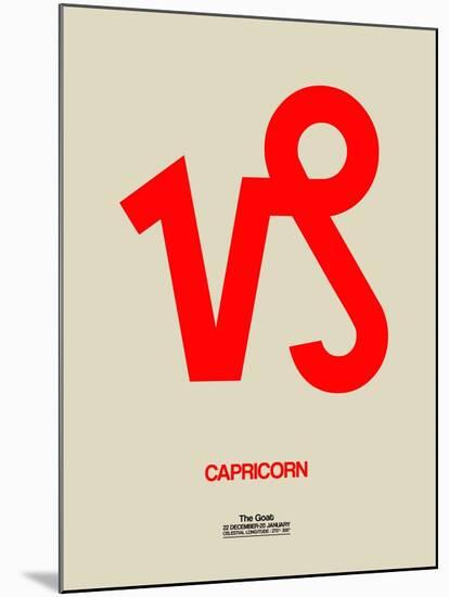 Capricorn Zodiac Sign Red-NaxArt-Mounted Art Print