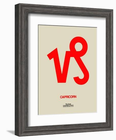 Capricorn Zodiac Sign Red-NaxArt-Framed Art Print