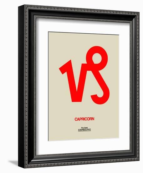 Capricorn Zodiac Sign Red-NaxArt-Framed Art Print