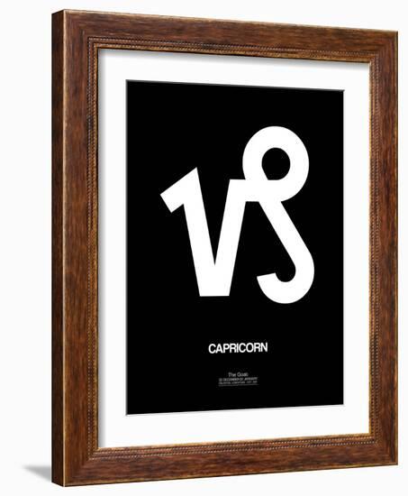 Capricorn Zodiac Sign White-NaxArt-Framed Art Print