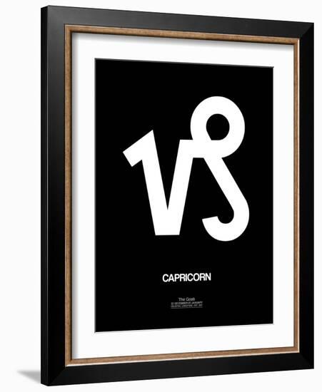 Capricorn Zodiac Sign White-NaxArt-Framed Art Print