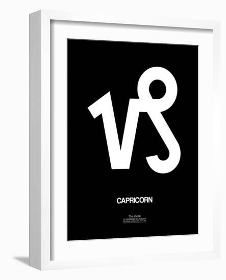 Capricorn Zodiac Sign White-NaxArt-Framed Art Print