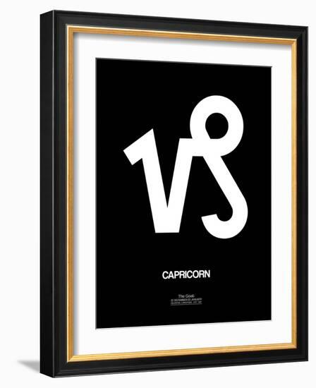 Capricorn Zodiac Sign White-NaxArt-Framed Art Print