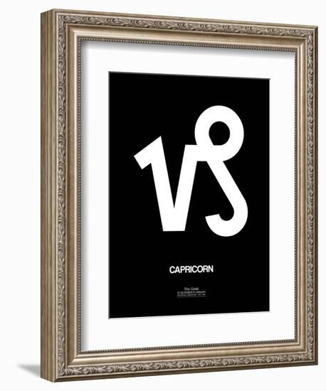 Capricorn Zodiac Sign White-NaxArt-Framed Art Print