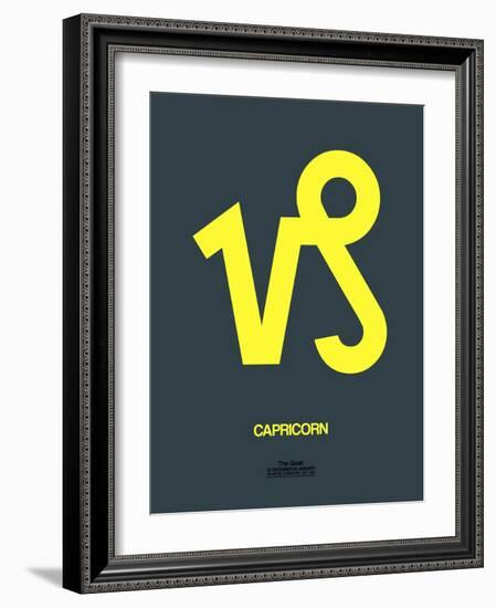 Capricorn Zodiac Sign Yellow-NaxArt-Framed Art Print